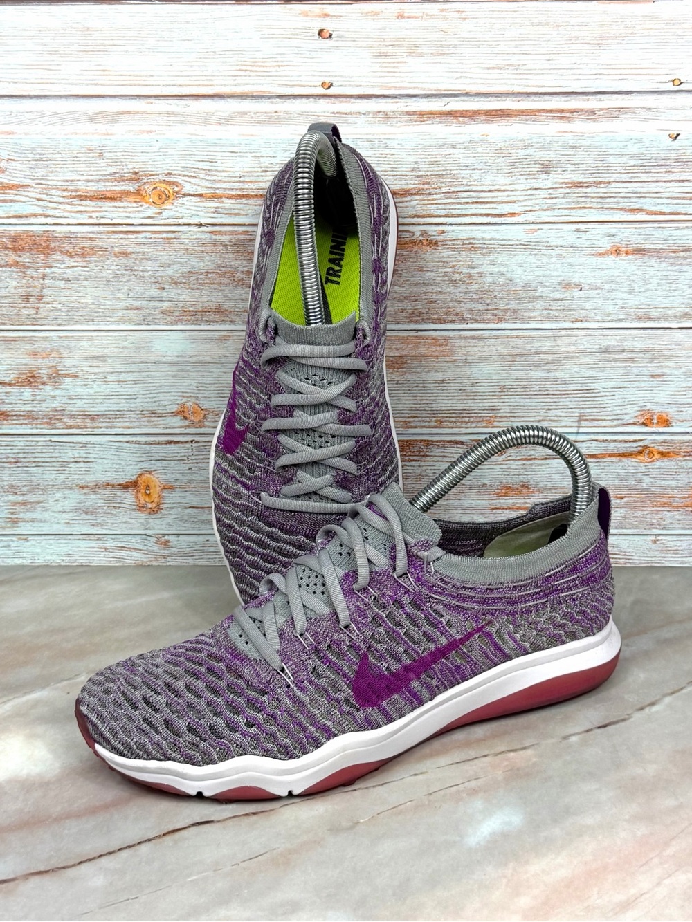 Nike Women’s Air Zoom Fearless Flyknit Training Shoes Purple Grey